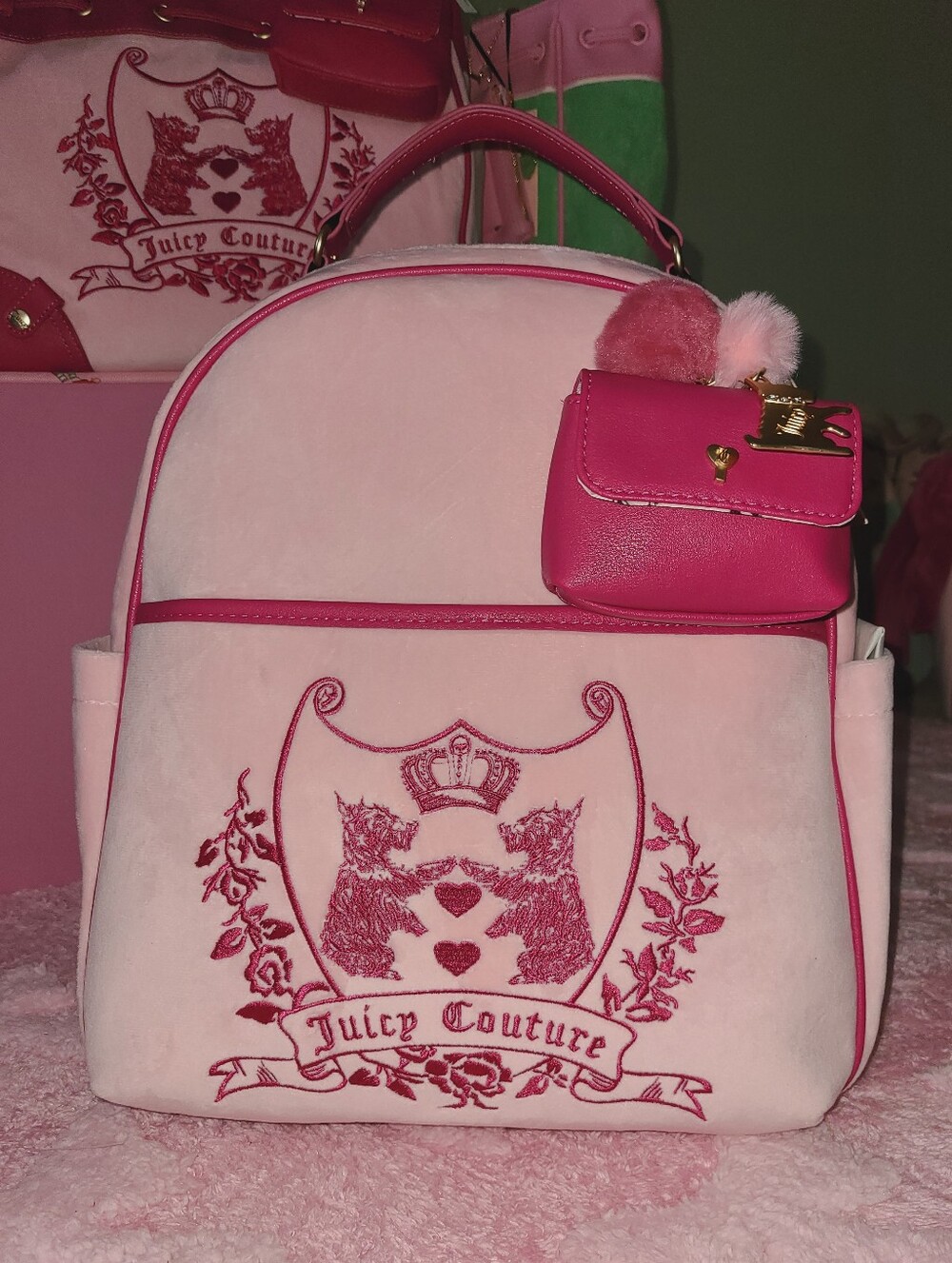 Juicy Couture Scottie Dogs Velour Backpack